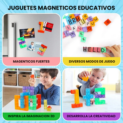 Set Juego de Bloques Magneticos 96 Piezas Construccion Niños