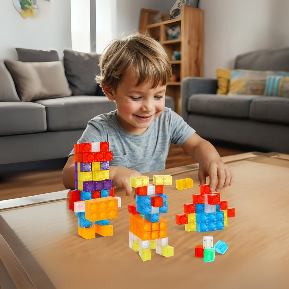 Set Juego de Bloques Magneticos 96 Piezas Construccion Niños