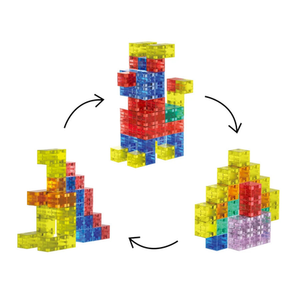 Set Juego de Bloques Magneticos 96 Piezas Construccion Niños