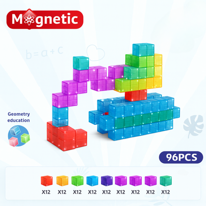 Set Juego de Bloques Magneticos 96 Piezas Construccion Niños