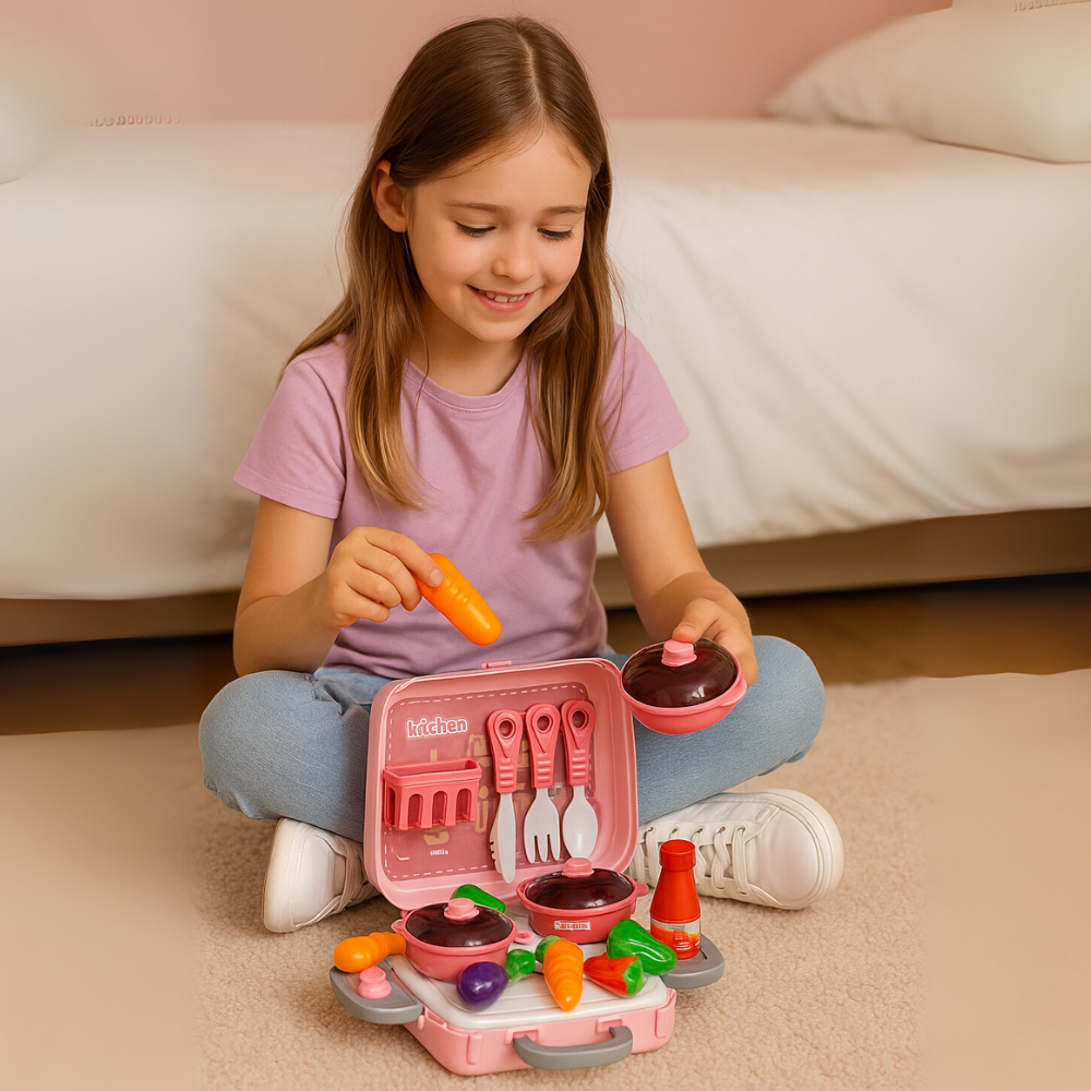 Set Maleta Maletin De Cocina 3 En 1 Infantil Niños Juguete