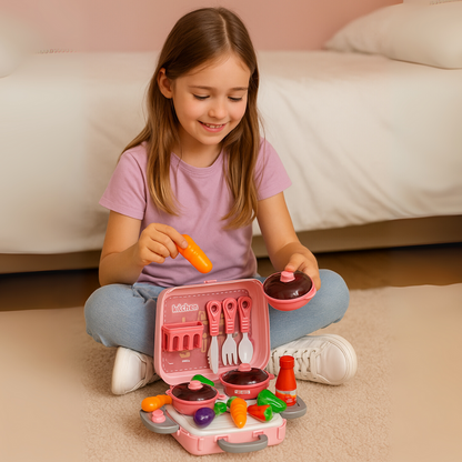 Set Maleta Maletin De Cocina 3 En 1 Infantil Niños Juguete