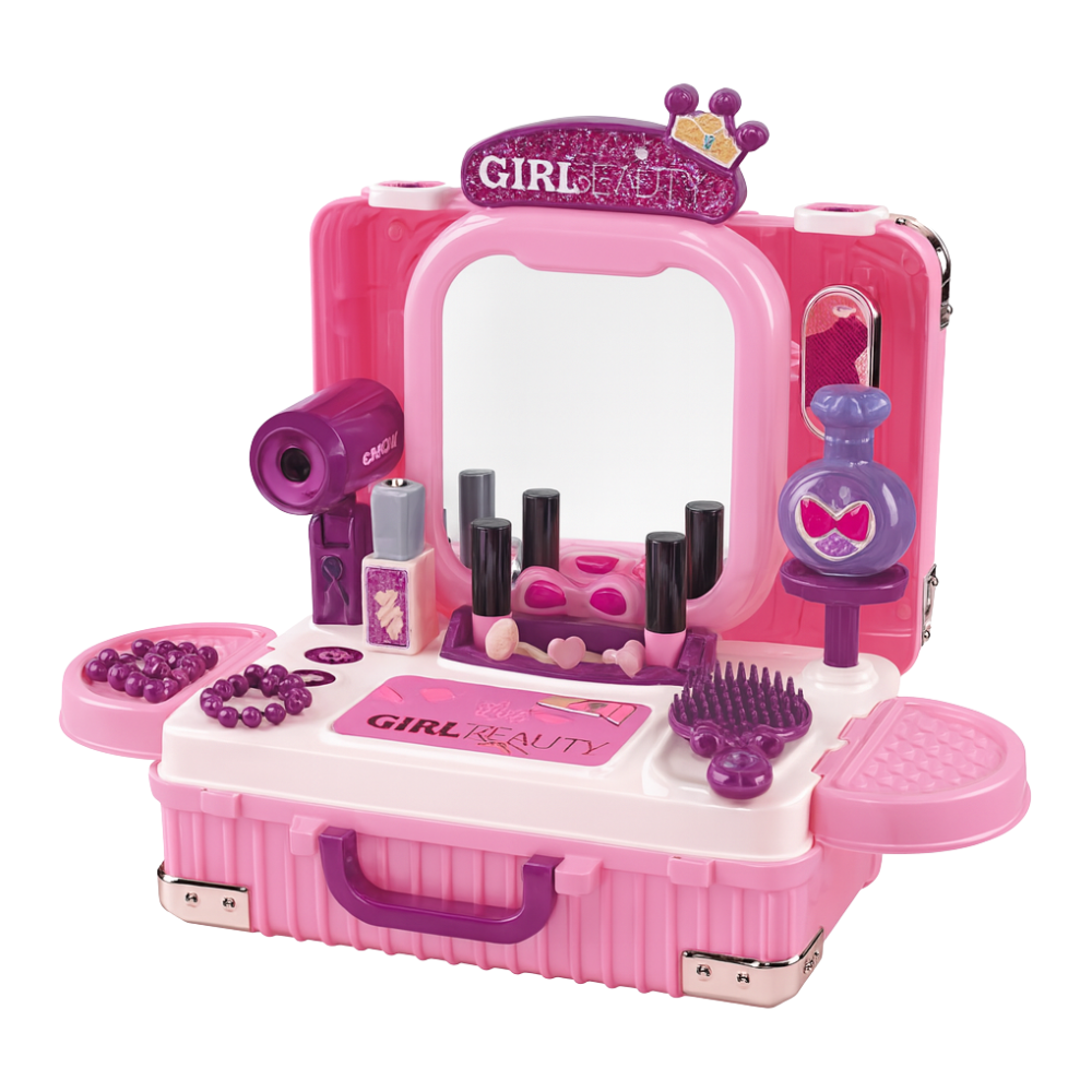 Set Maleta Tocador De Belleza Infantil Con Maquillaje Juguete