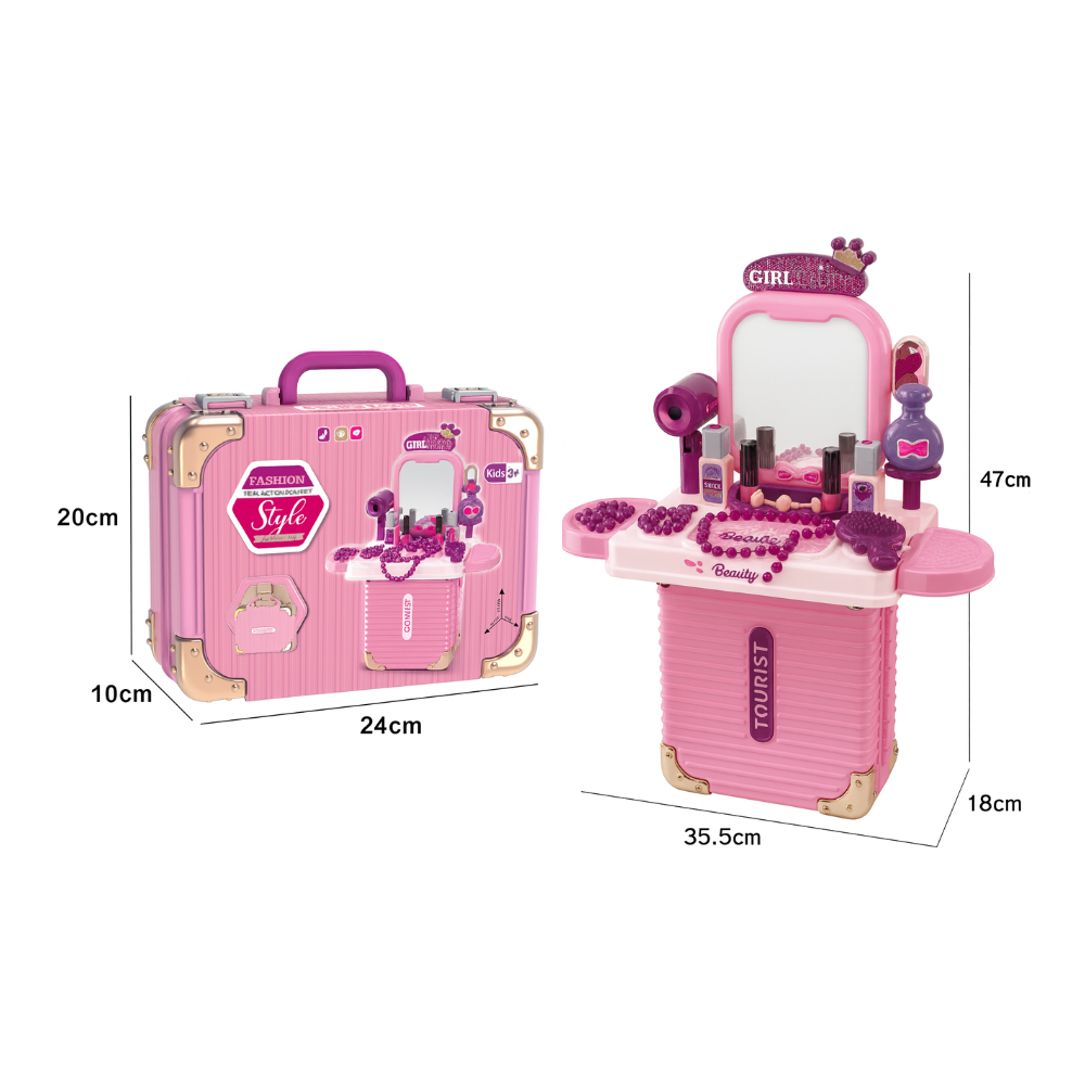 Set Maleta Tocador De Belleza Infantil Con Maquillaje Juguete