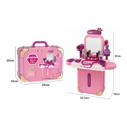 Set Maleta Tocador De Belleza Infantil Con Maquillaje Juguete