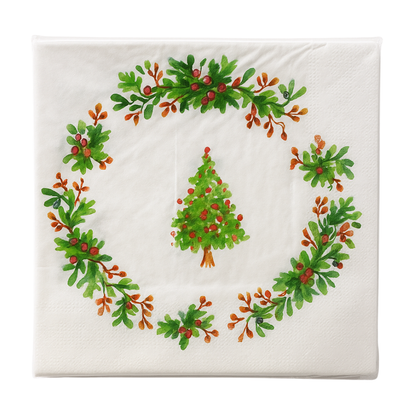 Set de 40 Servilletas Navideñas Con Diseños Variados Decorativos