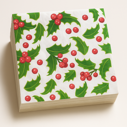 Set de 40 Servilletas Navideñas Con Diseños Variados Decorativos