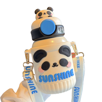 Termo Botella Termica Diseños Kawaii Cute 550 Ml Con Correa