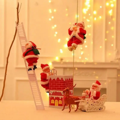 Viejo Pascuero Santa Sube y Baja Escalera Decoracion Navidad